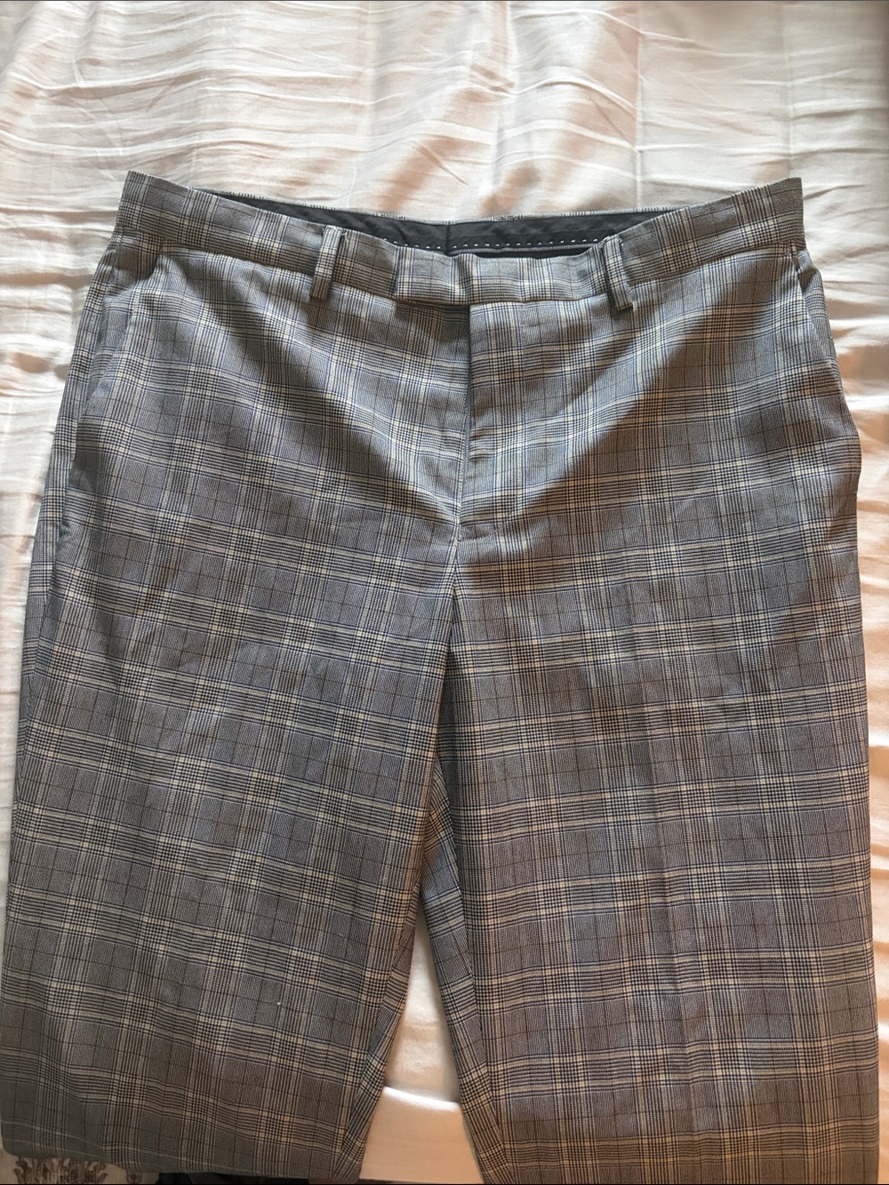 Gray Plaid Dress Pants - Classic Tailored Style